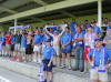 Fans in Blau